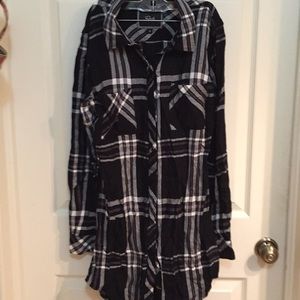 Rails button down shirt blk/ white xs
